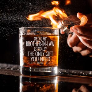 CARVELITA Being My Brother In Law Is Really The Only Gift You Need - 11oz Old Fashioned Bourbon Rocks Glass - Big Brother Gifts - Brother Birthday Gift - Brother Gifts From Sister - Gifts For Brother