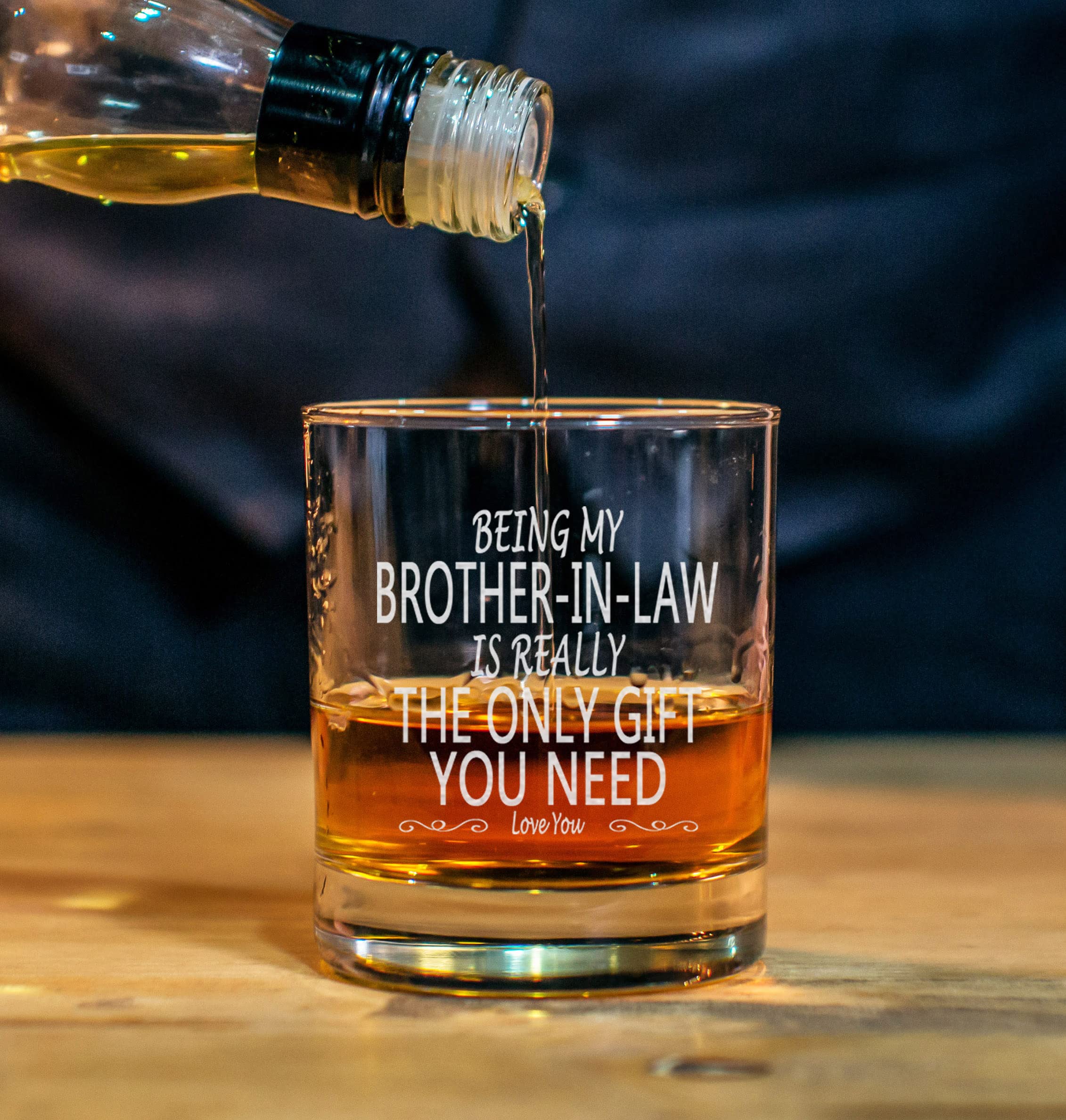 CARVELITA Being My Brother In Law Is Really The Only Gift You Need - 11oz Old Fashioned Bourbon Rocks Glass - Big Brother Gifts - Brother Birthday Gift - Brother Gifts From Sister - Gifts For Brother