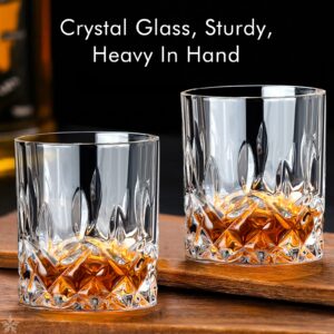 INFTYLE Whiskey Glasses Old Fashioned Glass 10oz Set of 6 Crystal Rocks Bourbon Scotch Whisky Glasses Drinking Tumblers Cups for Cognac Cocktail Bourbon Rum Brandy Bar Men