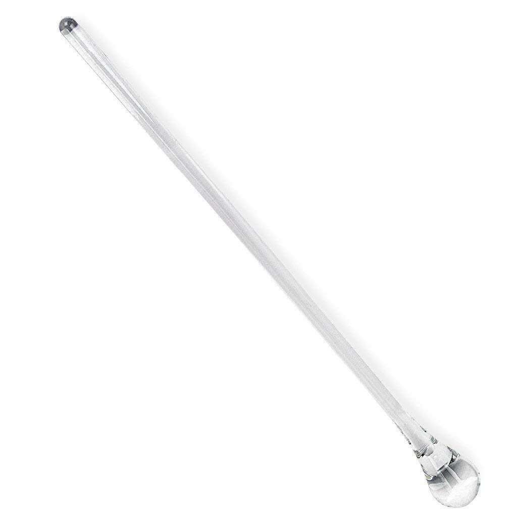 Badash Glass Cocktail Stirrer - 12" Long Mouth-Blown Lead-Free Glass Stir Rod - Bar Cocktail Shaker Spoon - Cocktail Stirrer for Drinks