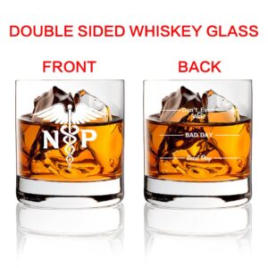 AGMdesign,Funny Double sided Good Day Bad Day Don't Even Ask NP Nurse Practitioner Glasses gift for Nurse Practitioner Nurse Practitioner