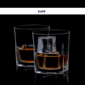 JoyJolt Luna Crystal Whiskey Glasses, Old Fashioned Whiskey Glass 10.5 Ounce, Ultra Clear Crystal Scotch Glass for Bourbon and Liquor Set Of 2 crystal Glassware