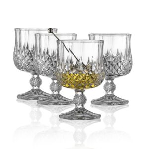 huahangna short stem brandy snifter set of 4 – 8 oz elegant shot cocktail glasses, martini port glasses, vintage crystal wine glasses, globet glass for bar glassware, cordial, sherry, cognac…