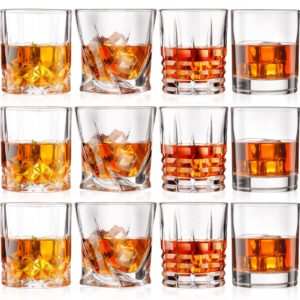 mimorou 12 pieces whiskey glasses 10 oz old fashioned glasses bourbon rocks cocktail bar whiskey glasses for men