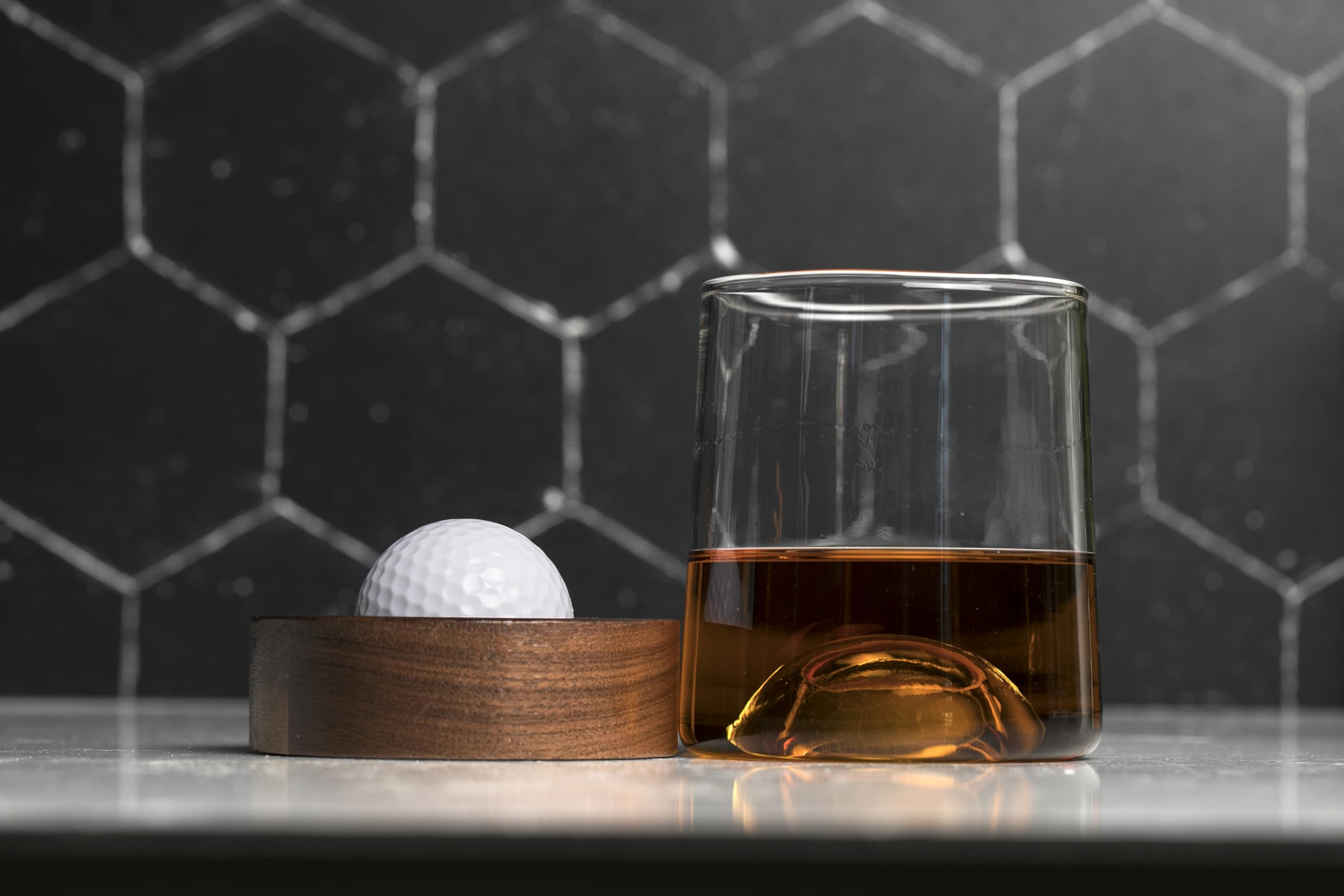 JEM GLASS Personalized golf coaster and whiskey glasses: Golf accessories for men and women golfers; Cool holiday basket for men and women that golf (2 Glasses, Not Personalized)