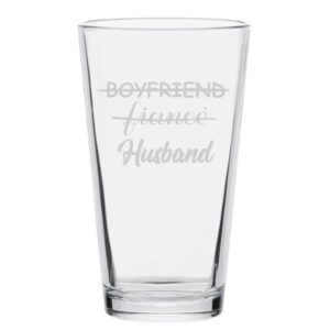 Veracco Boyfriend Fiance Husband Beer Pint Glass Funny Meaningfull Daddy Hubby Husband Gifts From Wife