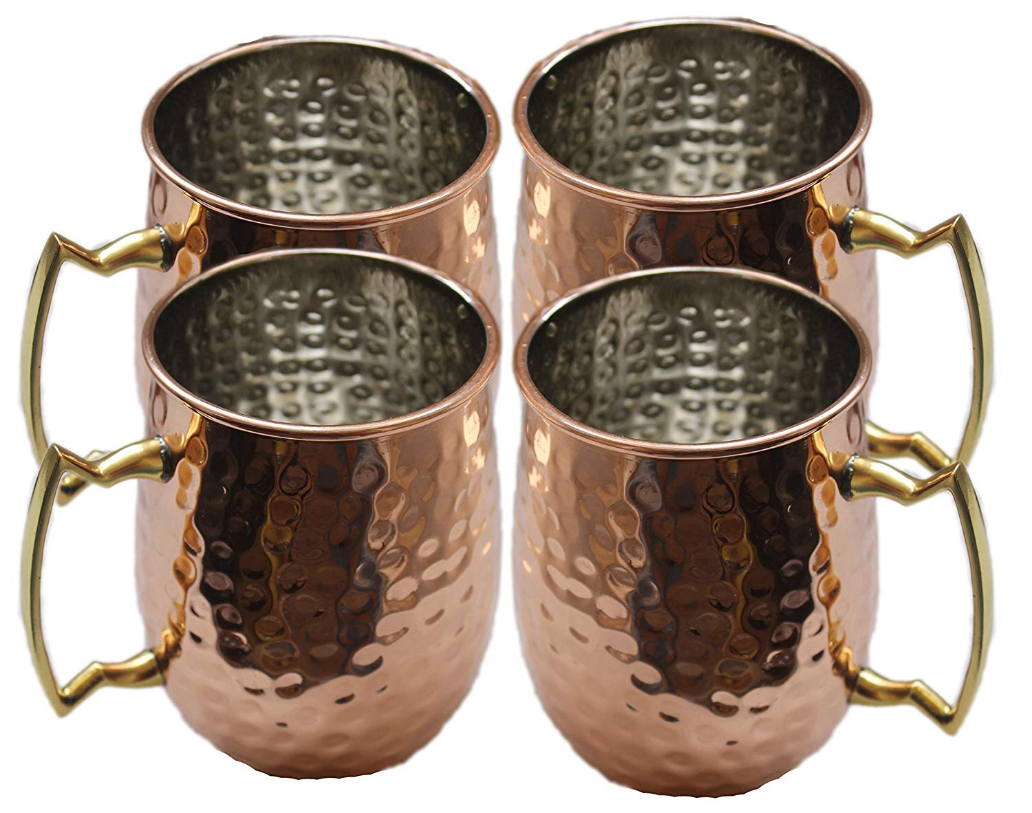 PARIJAT HANDICRAFT Copper moscow mule mugs set of 5 pcs large cup with vodka glass