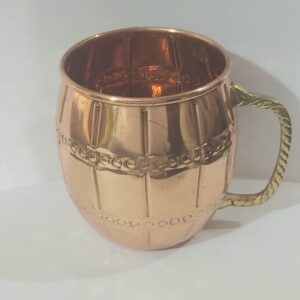 PARIJAT HANDICRAFT Copper moscow mule mugs set of 5 pcs large cup with vodka glass