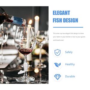 ABOOFAN Glass Tumbler Glass Tumblers Wine Glasses Carp Fish Shaped Wine Goblet Cocktail Glasses Champagne Glass Martini Goblet Cups for Home Party Bar 260ml Transparent Glass Tumbler Glass Tumblers