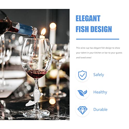 ABOOFAN Glass Tumbler Glass Tumblers Wine Glasses Carp Fish Shaped Wine Goblet Cocktail Glasses Champagne Glass Martini Goblet Cups for Home Party Bar 260ml Transparent Glass Tumbler Glass Tumblers