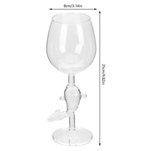 ABOOFAN Glass Tumbler Glass Tumblers Wine Glasses Carp Fish Shaped Wine Goblet Cocktail Glasses Champagne Glass Martini Goblet Cups for Home Party Bar 260ml Transparent Glass Tumbler Glass Tumblers