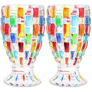 upkoch 2pcs decorative martini holiday rocks drinks for mug multi-use iced painted dinner party shower breakfast margarita glasses birthday juice goblets container painting transparent