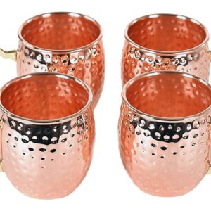 RV Hammered Copper Moscow Mule Mug with Brass Handle, 18oz