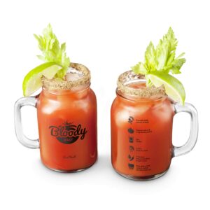 final touch bloody mary mason jar mugs/glasses, set of 2-20 oz (600 ml) (gg5205)