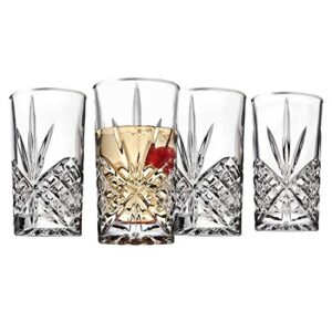godinger highball glasses tall beverage glass - platinum rim, dublin, set of 4