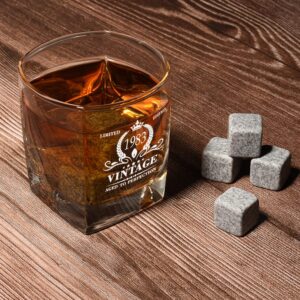 Triwol 41st Birthday Gifts for Men, Vintage 1983 Whiskey Glass and Stones Funny 41 Birthday Gift for Dad, Husband, Brother, Son, 41st Anniversary Present Ideas for Him, 41 Bday Decorations 12OZ