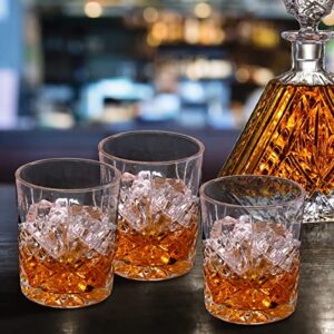 Youeon Set of 6 Crystal Whiskey Glasses, 10 Oz Old Fashioned Glasses, Rocks Glasses, Bourbon Glasses, Rum Glasses, Scotch Glasses, Clear Drinking Glasses for Cocktails Tequila Rum Liquor Rye and More