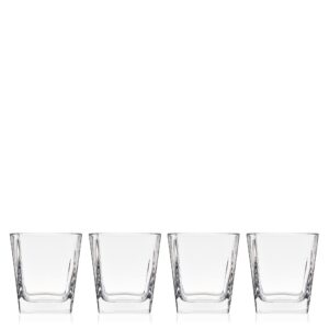 True Square Double Old Fashioned Glasses Set of 4 - Lowball Whiskey Glasses for Cocktails, Drinks or Liquor - Dishwasher Safe 10oz