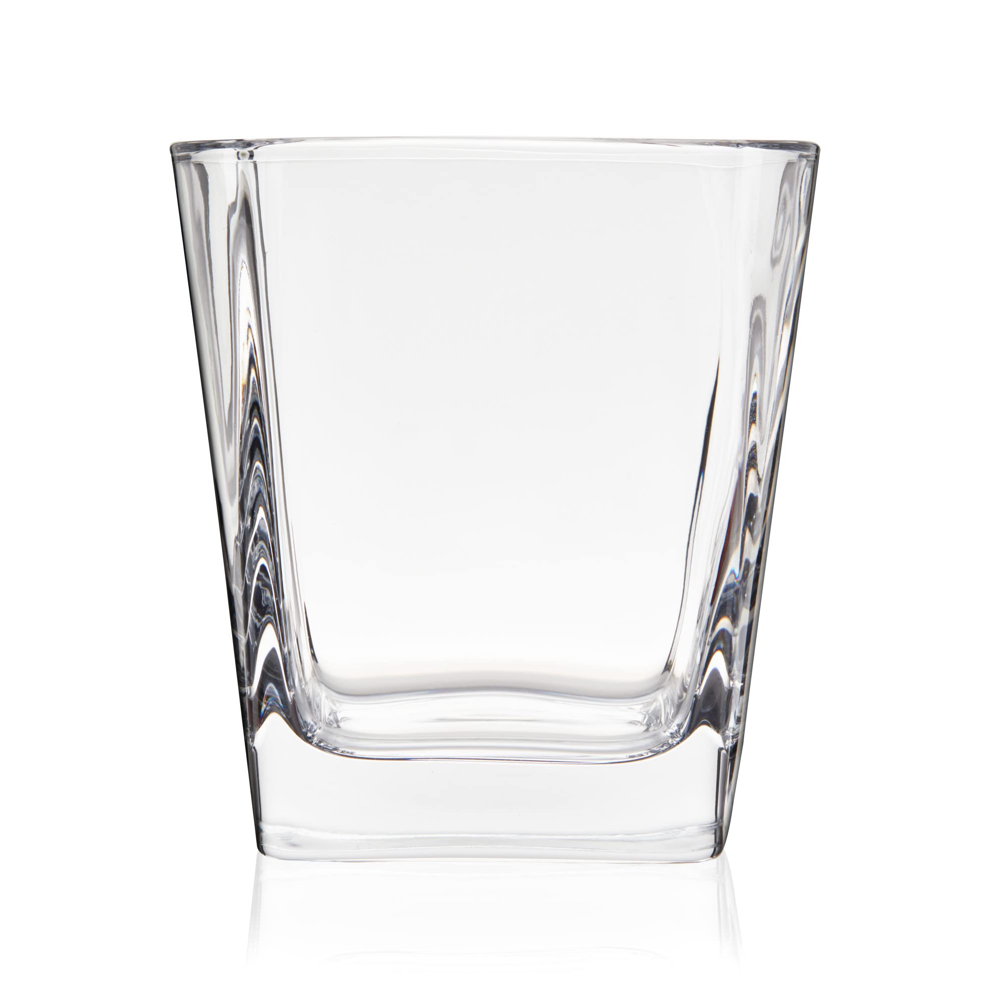 True Square Double Old Fashioned Glasses Set of 4 - Lowball Whiskey Glasses for Cocktails, Drinks or Liquor - Dishwasher Safe 10oz