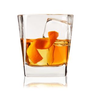 True Square Double Old Fashioned Glasses Set of 4 - Lowball Whiskey Glasses for Cocktails, Drinks or Liquor - Dishwasher Safe 10oz