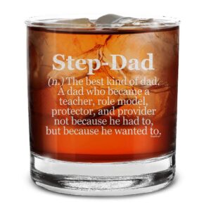 shop4ever® step-dad definition engraved whiskey glass father's day gift for stepdad 11 oz.