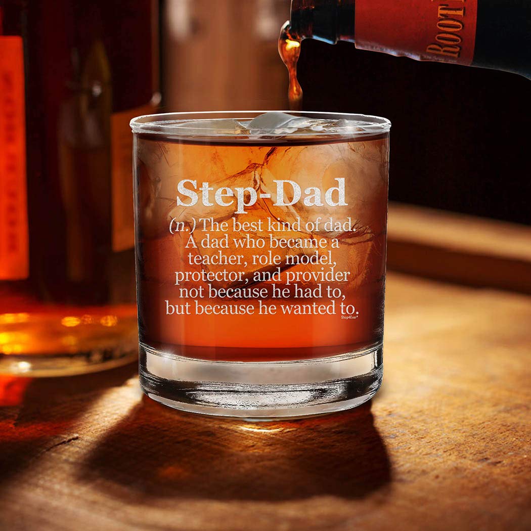 shop4ever® Step-Dad Definition Engraved Whiskey Glass Father's Day Gift for Stepdad 11 oz.