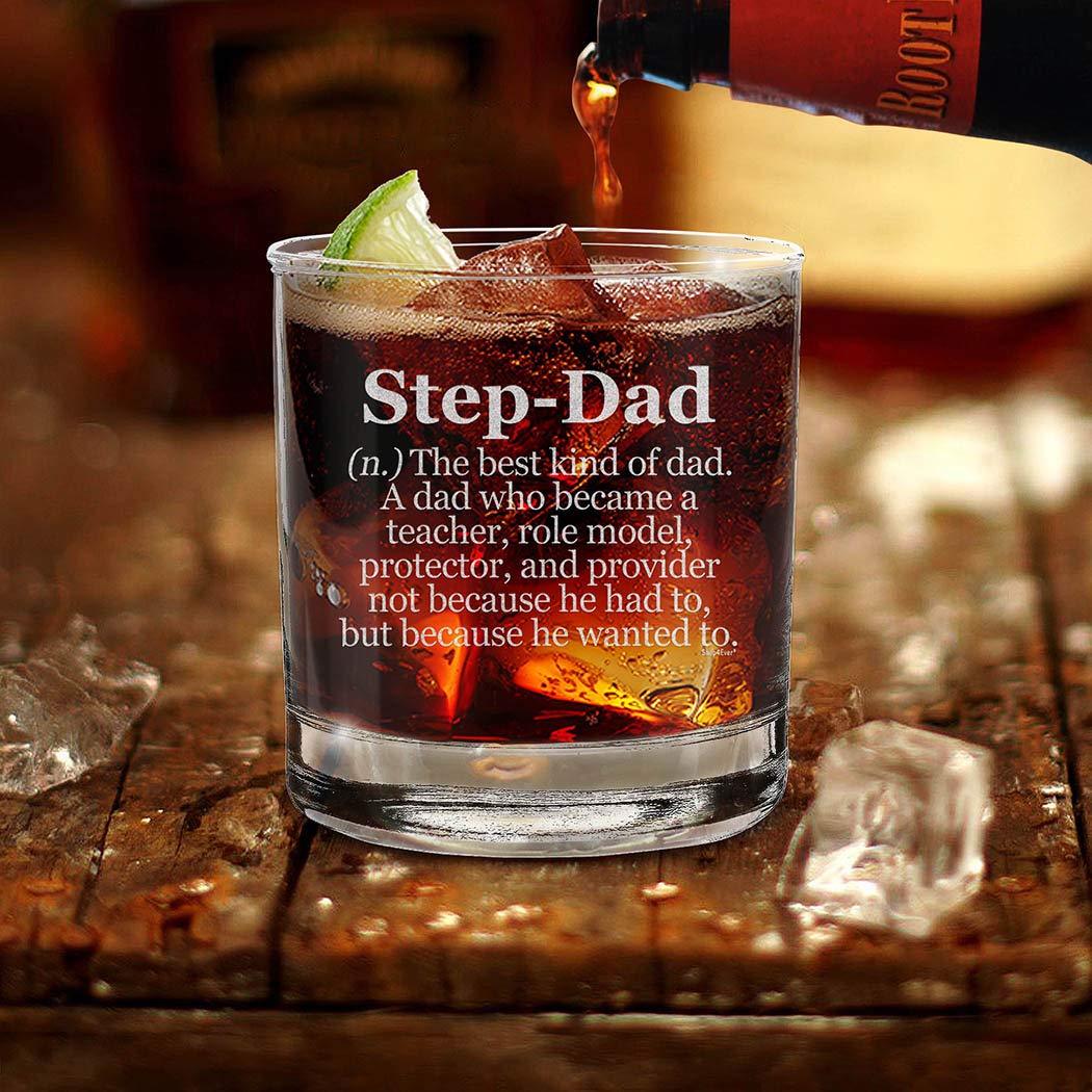 shop4ever® Step-Dad Definition Engraved Whiskey Glass Father's Day Gift for Stepdad 11 oz.