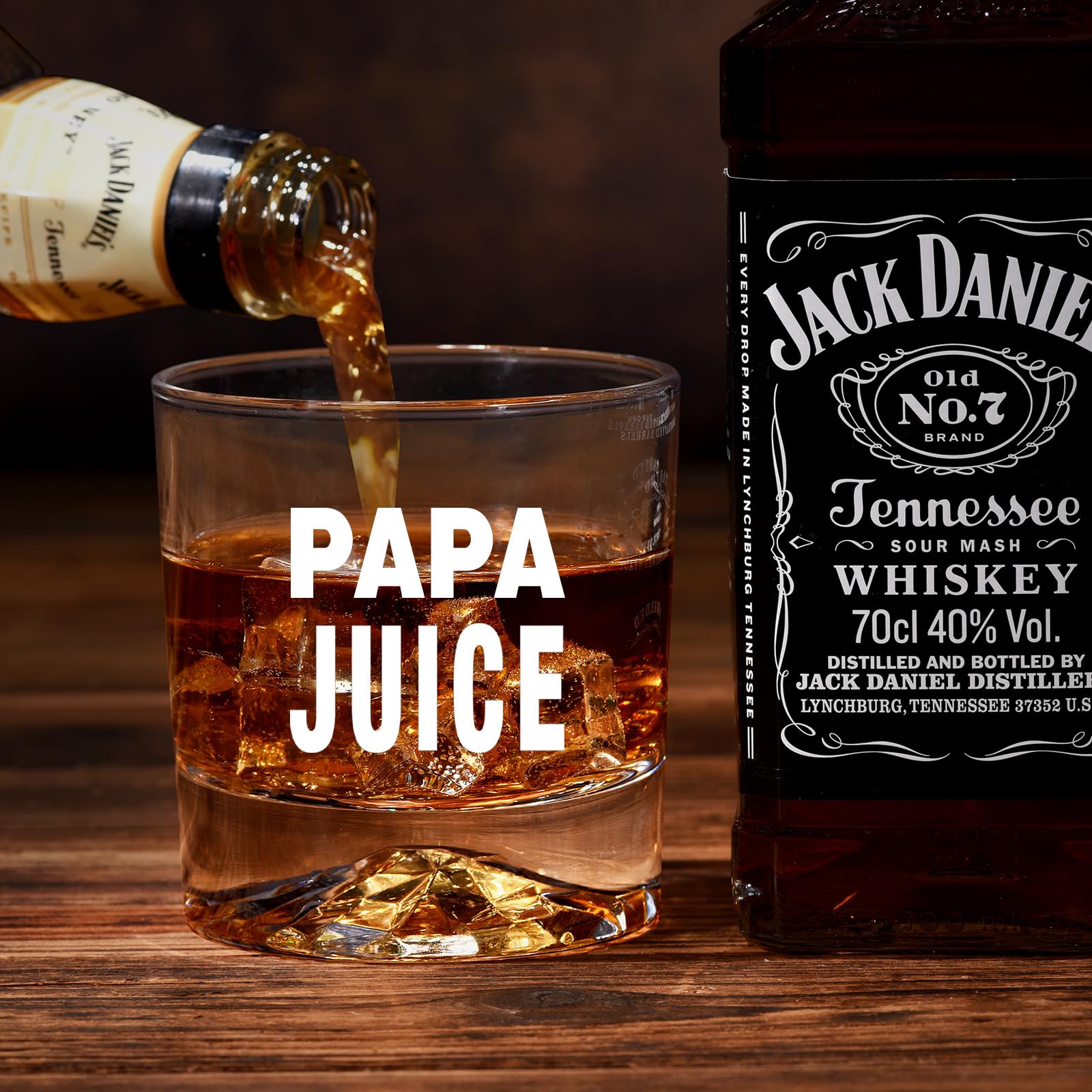 PONPUR "PAPA Juice Whiskey Glass Fathers Day, Funny Dad Birthday Gifts for Men Dad Grandpa Papa, Unique Gift from Daughter Son Kids, Cool Gag Bourbon Gift Ideas, Christmas Stocking Stuffers