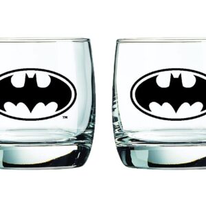 Batman Whiskey Glasses - 10 oz. Capacity - Classic Design - Heavy Base