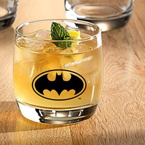 Batman Whiskey Glasses - 10 oz. Capacity - Classic Design - Heavy Base