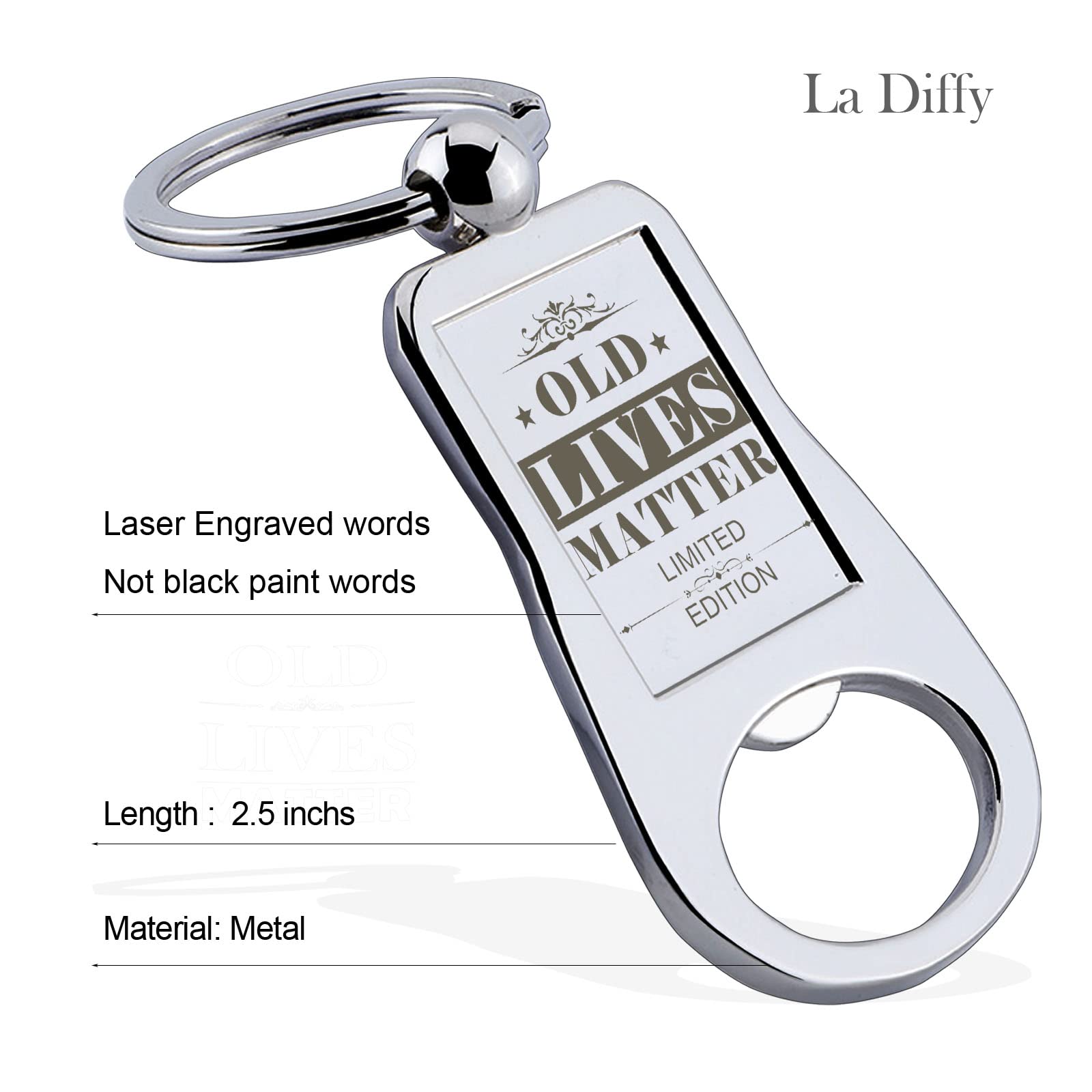 La Diffy Gag Birthday Gifts for Men Bourbon Gifts for Men Funny 40th 50th 60th Birthday Retirement Gift Ideas for Dad Old Fashioned Glass Old Lives Matter Whiskey Glasses Fathers Day Christmas