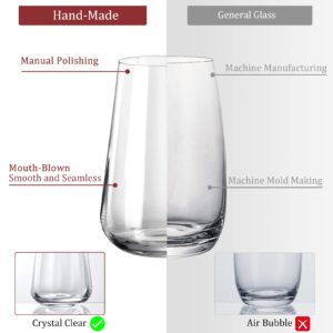 Highball Glasses Set of 4, Tall Drinking Glasses 24oz Oversized Cocktail Glass Set. Lead-Free Crystal Glassware | Juice, Cocktails, Whiskey, Mojito, Iced Tea, Beer for Kitchen, Bar, Restaurant