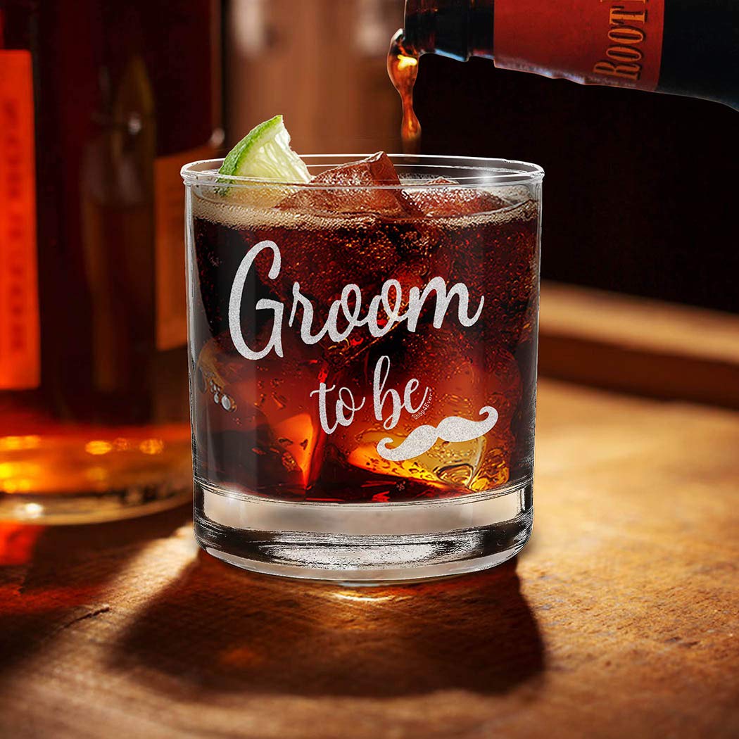 shop4ever® Groom To Be Engraved Whiskey Glass