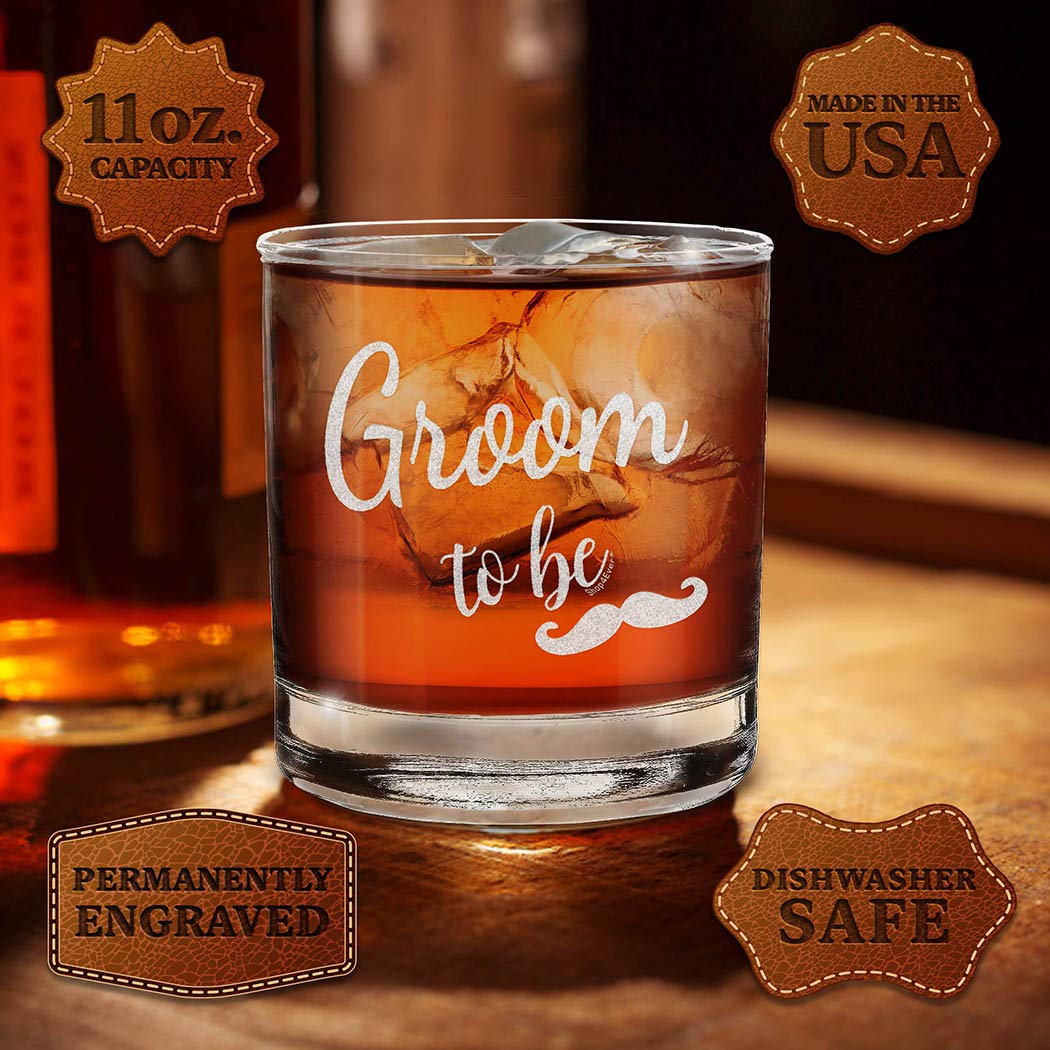 shop4ever® Groom To Be Engraved Whiskey Glass