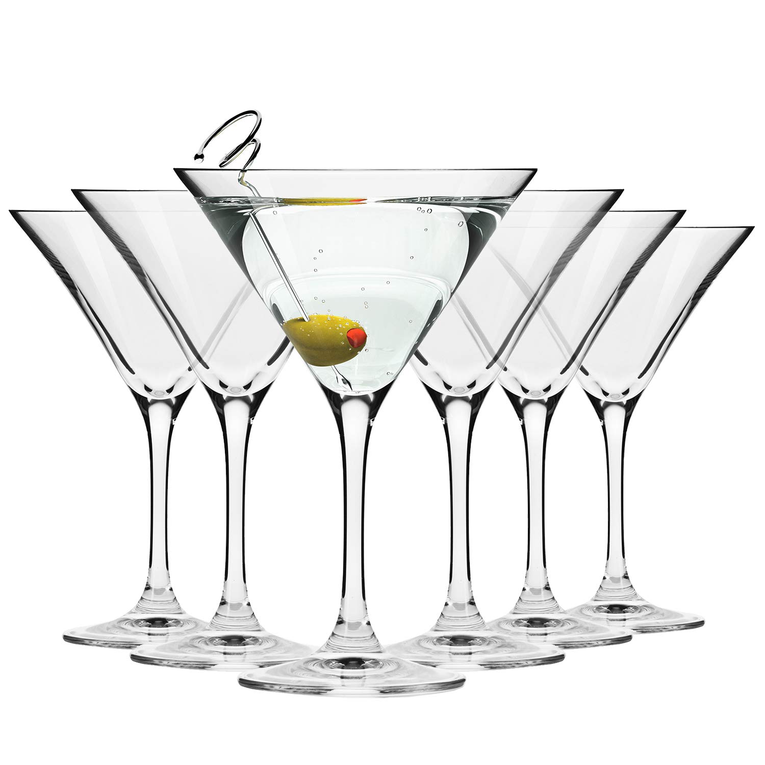 Krosno Martini Cocktail Glasses | Set of 6 | 5.1 oz | Elite Collection | Perfect for Home Restaurants and Parties | Dishwasher Safe | Gift Idea | Made in Europe