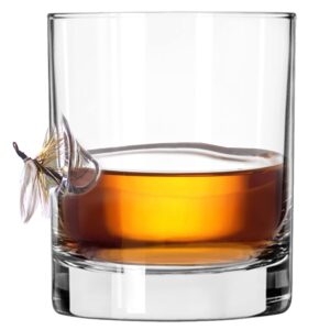 stuck in glass - "dead drifter whiskey glasses with fly fishing lure fishing gifts for men | gifts for fisherman | original handcrafted embedded barware | fishing glasses (10 oz)