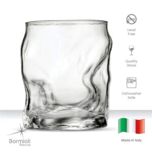 Bormioli Rocco Set Of 4 Sorgente DOF Whiskey Glass 14¼-Ounce Crystal-clear Cocktail Glasses Barware, For Bourbon, Scotch, Water, Juice, Drinking Glasses Set, Made In Italy.