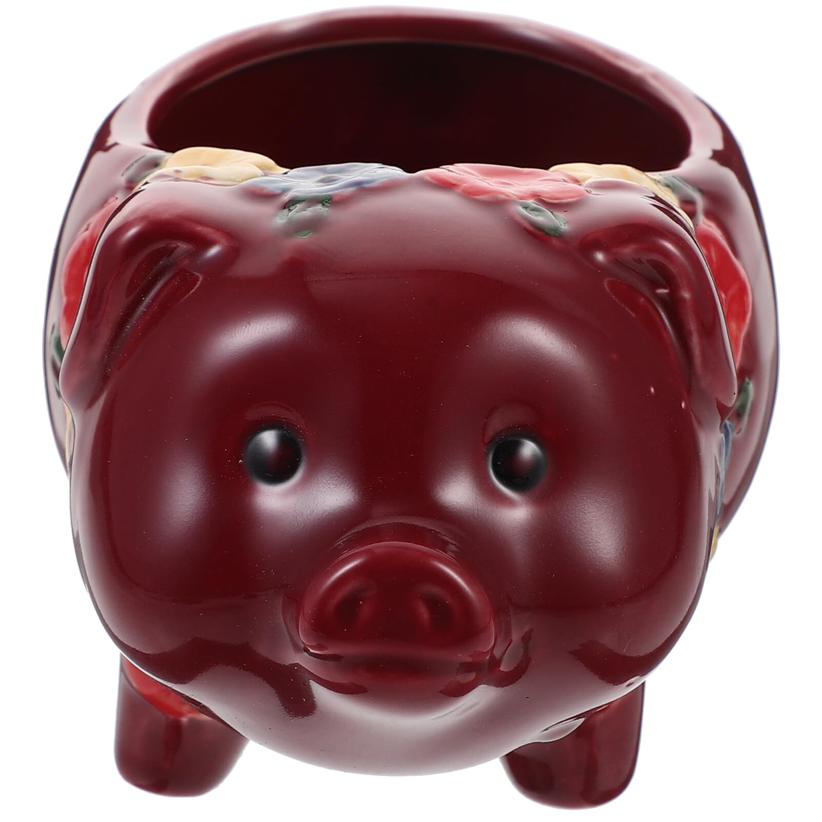 VOSAREA Pink Pig Ceramic Cocktail Tiki Mug Ceramic Hawaiian Party Mugs Drinkware Cute Exotic Cocktail Glasses Tiki Bar Professional Hawaiian Party Barware 400ml