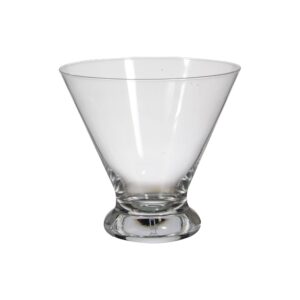nutrichef 8.4oz clear martini glasses, 4 set of heavy base hand blown elegant stemless cocktail glassware for whiskey, scotch, wine, liquor, gin and mixed drinks, dishwasher safe