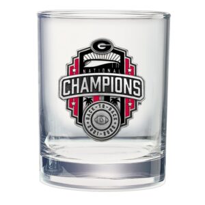 heritage pewter georgia bulldogs 2022 national championship double old fashion | double rocks glass 14 oz for liquor | expertly crafted pewter glass