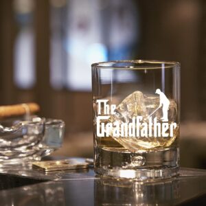 AGMDESIGN, The Grandfather Whiskey Glasses, Fathers Day Gift for Golf lovers,Him, Husband, Brother, Dad,Grandpa, Pregnancy Reveal Gift for New Grandfathers