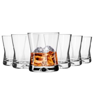 krosno whiskey sour glasses old fashioned bourbon cognac brandy | set of 6 | 9.8 oz | cocktails drinks water juice scotch irish liquor whisky | made in europe