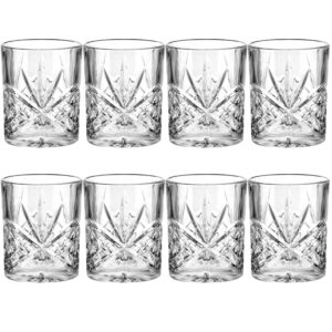 rocks glasses 11 oz,snifters round clear drinking glass,whisky glasses,old fashioned cocktails glasses bourbon glasses for restaurants,bars,parties,water cups vodka cups liqueur spirits glasses 8 pack