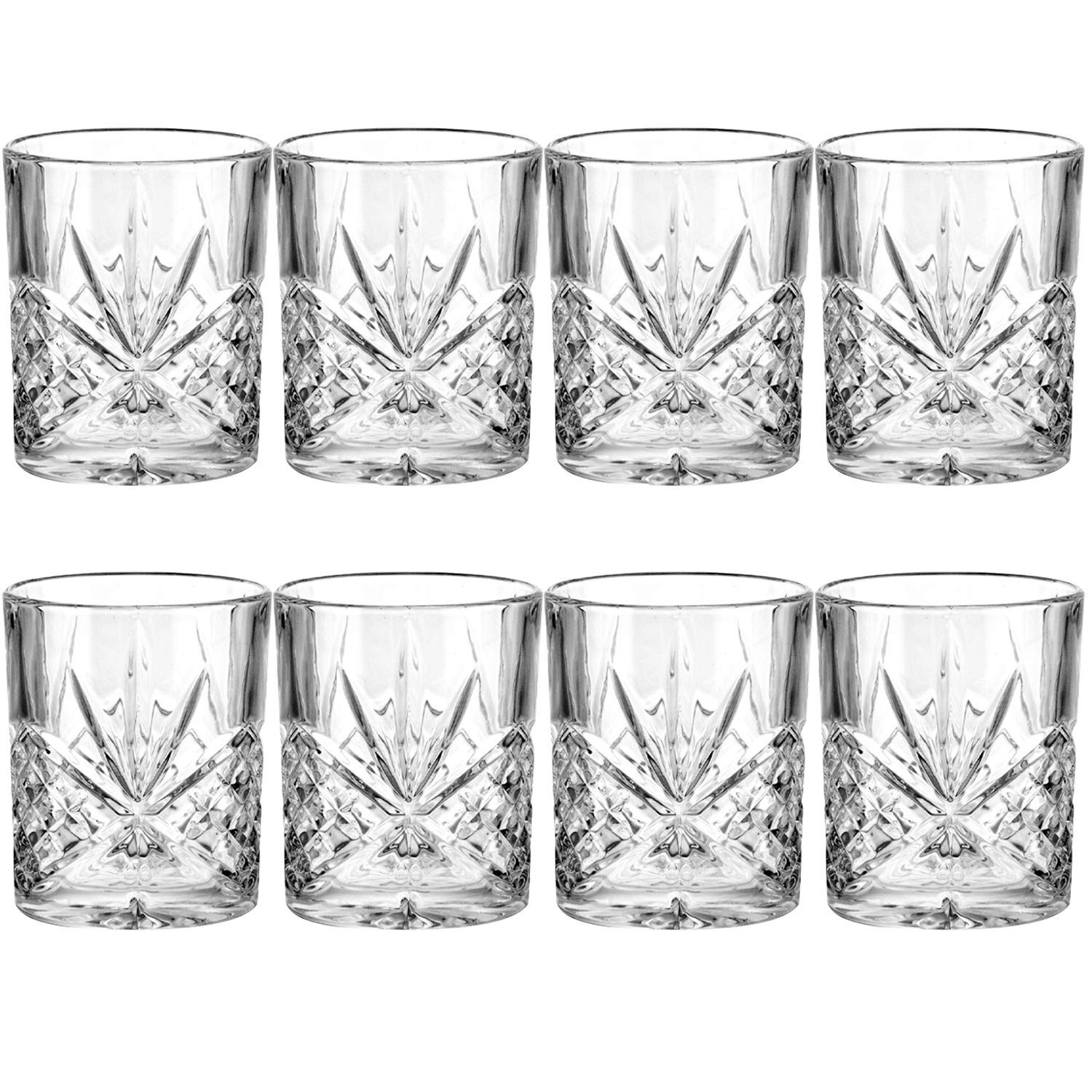 Rocks Glasses 11 oz,Snifters Round Clear Drinking Glass,Whisky Glasses,Old Fashioned Cocktails Glasses Bourbon Glasses for Restaurants,Bars,Parties,Water Cups Vodka Cups Liqueur Spirits Glasses 8 Pack