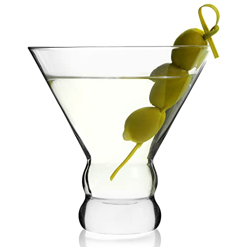 Martini Glasses Set of 4 (9.5 oz) – Cocktail Glasses for Any Drink – Elegant Cocktail Glasses for Hosting Parties – Hand-Blown Crystal Martini Glasses – Give a Fancy Martini Set Gift