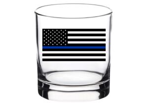 rogue river tactical thin blue line old fashioned whiskey glass drinking cup gift for police officer law enforcement