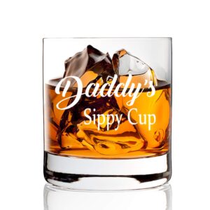 agmdesign, daddy's sippy cup whiskey glasses, funny fathers day, birthday gifts for dad from daughter, son