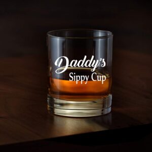 AGMdesign, Daddy's Sippy Cup Whiskey Glasses, Funny Fathers Day, Birthday Gifts for Dad from Daughter, Son