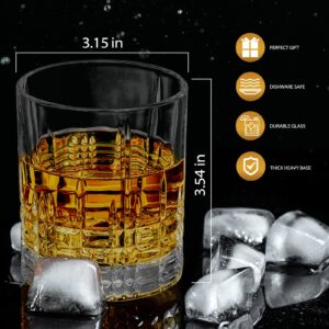 Cibeat Whiskey Glasses, Set of 4, Old Fashioned Crystal Rocks Glasses, 10 Oz Barware For Cocktails, Bourbon, Scotch Whiskey, Cognac Drinks, with Luxury Box