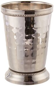 elegance 12 oz hammered mint julep cup, large, silver